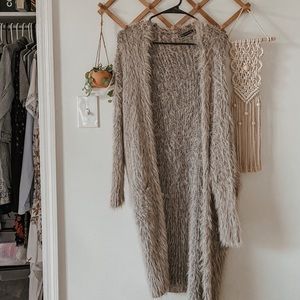 HOT & DELICIOUS • fuzzy maxi cardigan